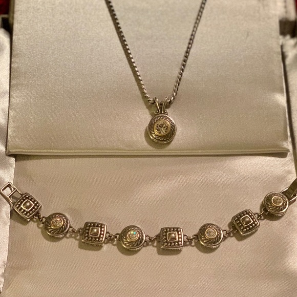 | Vintage Brighton Silver & Gold Pendant Necklace - Picture 1 of 8